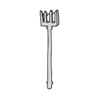 hand drawn cartoon devil fork png