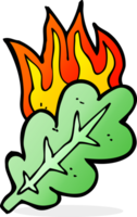 símbolo de hoja ardiente de dibujos animados png