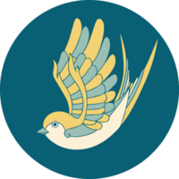 iconic tattoo style image of a swallow png