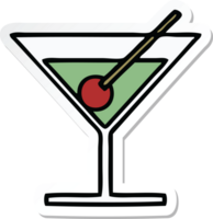 sticker of a cute cartoon fancy cocktail png