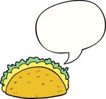 dessin animé taco avec discours bulle png