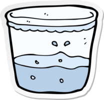 pegatina de un vaso de agua de dibujos animados png