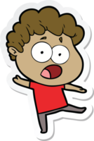 sticker of a cartoon shocked man png