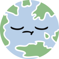 flat color retro cartoon of a planet earth png