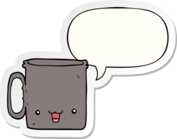 cartoon cup with speech bubble sticker png
