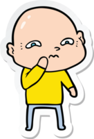 sticker of a cartoon nervous man png