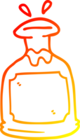 warm Gradient Linie Zeichnung von ein Karikatur Whiskey Karaffe png