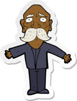 sticker of a cartoon disappointed old man png