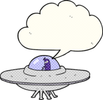 mano disegnato comico libro discorso bolla cartone animato volante piattino png