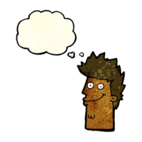 cartoon happy man face with thought bubble png