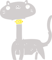 gato de dibujos animados de estilo de color plano png