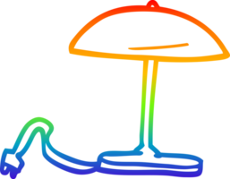 rainbow gradient line drawing of a cartoon lamp png