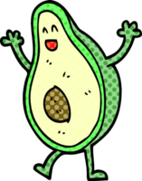 cartoon doodle dansende avocado png