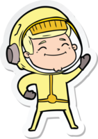 pegatina de un astronauta de dibujos animados feliz png