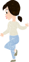 cartoon woman waving png