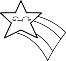 line drawing cartoon of a shooting rainbow star png