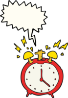 hand drawn speech bubble cartoon ringing alarm clock png