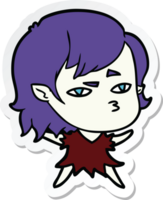 adesivo de uma garota vampira de desenho animado png