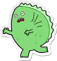 sticker van een tekenfilmmonster png