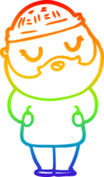 arco Iris gradiente linha desenhando do uma desenho animado homem com barba png