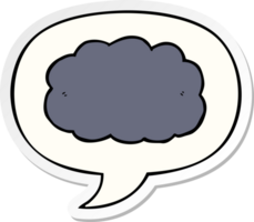 cartone animato nube con discorso bolla etichetta png