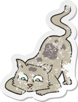 adesivo retrô angustiado de um gato de desenho animado png