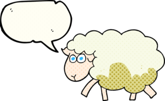 hand drawn comic book speech bubble cartoon muddy sheep png