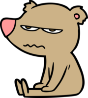 angry bear cartoon sitting png