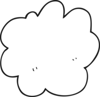 mano dibujado negro y blanco dibujos animados decorativo nube elemento png