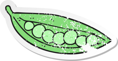 distressed sticker of a cartoon peas in pod png