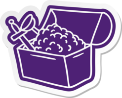 cartoon sticker of a treasure chest png