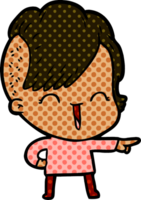 cartoon happy hipster girl png