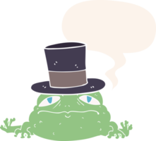 cartoon rich toad with speech bubble in retro style png