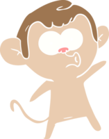 flat color style cartoon surprised monkey png