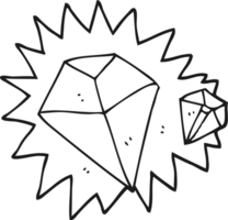 mão desenhado Preto e branco desenho animado diamantes png