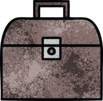 retro grunge texture cartoon of a metal case png