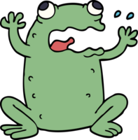 dessin animé doodle grenouille folle png