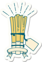 sticker of a tattoo style bunch of leeks png