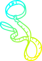 cold gradient line drawing of a cartoon dog collar and leash png