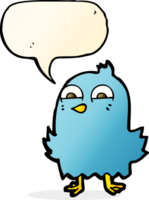 pájaro de divertidos dibujos animados con burbujas de pensamiento png