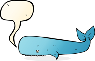 baleine de dessin animé avec bulle de dialogue png