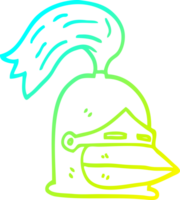 cold gradient line drawing of a cartoon golden helmet png