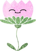 retro ilustración estilo dibujos animados de un flor png