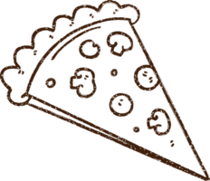 desenho de carvão de pizza de cogumelo png