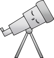 degradado sombreado dibujos animados de un telescopio png