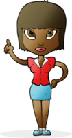 cartoon pretty girl with idea png