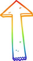 arco Iris gradiente linha desenhando do uma desenho animado apontando seta png