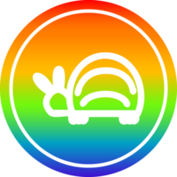 cute beetle circular icon with rainbow gradient finish png