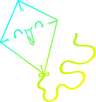 cold gradient line drawing of a cartoon kite png