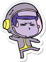 sticker of a cartoon stressed astronaut png